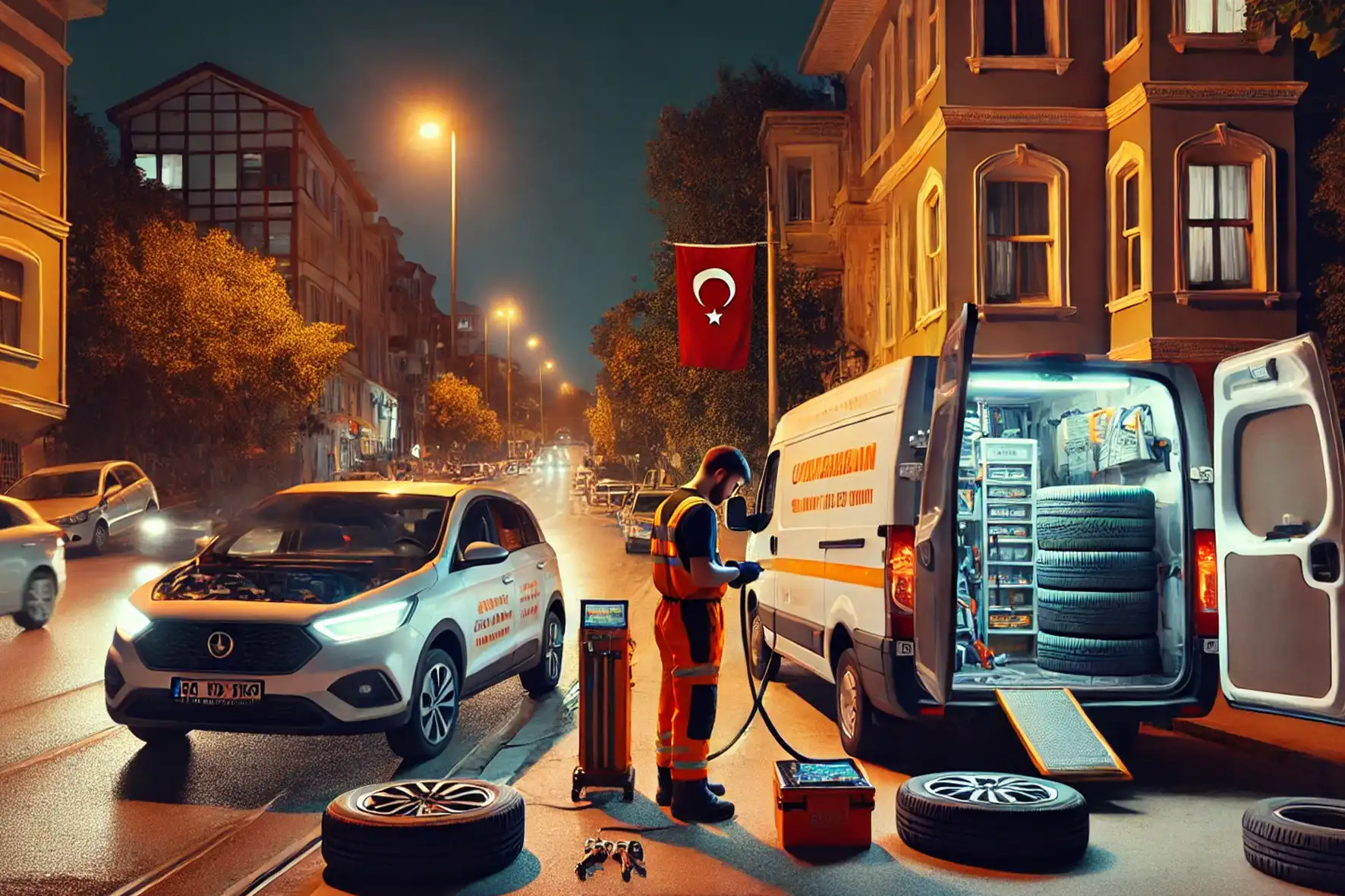 Üsküdar Burhaniye Lastikçi: 7/24 Yol Yardım Hizmeti